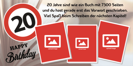 20 Jahre jung – feiere mit einem einzigartigen Geburtstagsbanner, den du selbst gestalten kannst.