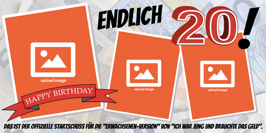 Individuelles 20er-Geburtstagsbanner – online gestalten und drucken lassen
