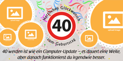 Dein persönlicher Geburtstagsbanner zum 40. Geburtstag mit Foto und Text.
