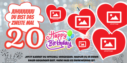 Geburtstagsbanner zum 40. Geburtstag – perfekt anpassbar mit Foto und Wunschtext.