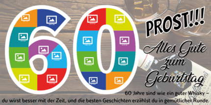 Für den 60. Geburtstag: ein Geburtstagsbanner mit Stil, ganz nach deinen Vorstellungen.