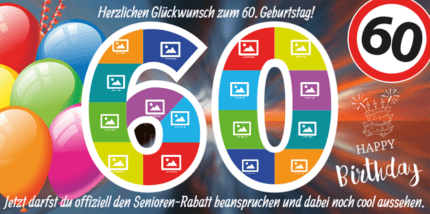 Individuelles 60er-Geburtstagsbanner – online gestalten und drucken lassen