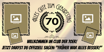 70 Jahre und ein Grund zu feiern – mit einem individuellen Geburtstagsbanner.