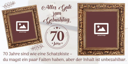 Perfekt für den 70. Geburtstag: Geburtstagsbanner mit Bild und persönlicher Botschaft.