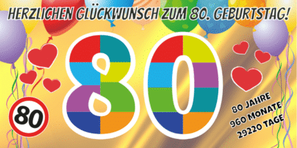 80. Geburtstag -Gestalte dein Geburtstagsbanner