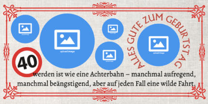 40 Jahre jung und voller Energie! Geburtstagsbanner, den du selbst mit Foto gestalten kannst.