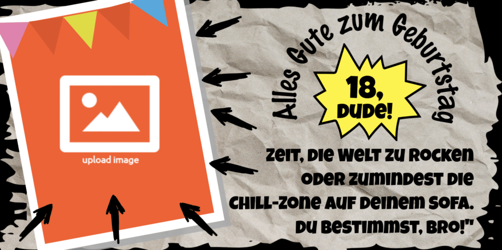 Endlich-18-004 Feiere deinen besonderen Tag mit einem Geburtstagsbanner, das modern und futuristisch aussieht. Gestalte es nach deinen Wünschen!