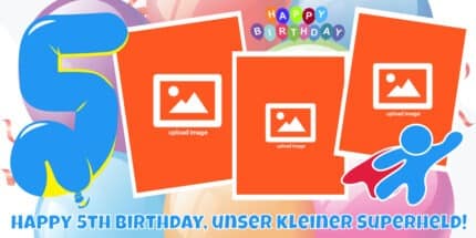 Lustiger Banner für den Kindergeburtstag – mit buntem Design und Namen