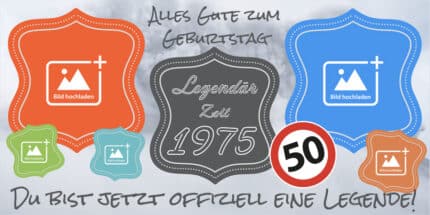 Geburtstagsbanner im Legendär Design zum 50. Geburtstag – personalisierbar mit Foto und Namen