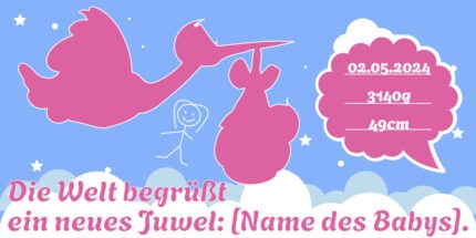 Geburtstagsbanner selbst gestalten - So einfach geht's! 36 Willkommen Baby 006