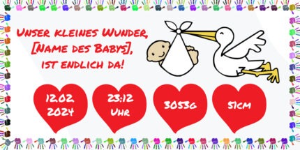 Feier die Ankunft des kleinen Wunders mit einem liebevoll gestalteten Banner. Perfekt für unvergessliche Erinnerungsfotos und zur Dekoration.