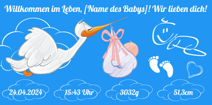 Feier die Ankunft des kleinen Wunders mit einem liebevoll gestalteten Banner. Perfekt für unvergessliche Erinnerungsfotos und zur Dekoration.