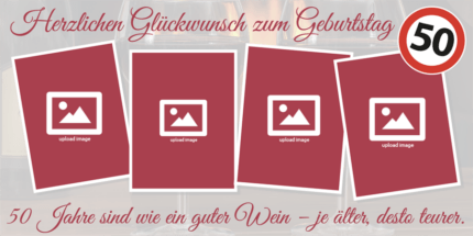 50 und großartig! Geburtstagsbanner zum Jubiläum mit deinen eigenen Bildern und Worten.