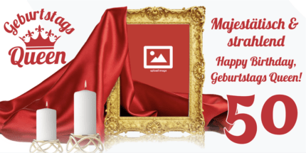 Geburtstagsbanner für den 50. Geburtstag – einzigartig mit deinem Foto und Text.