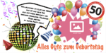 50. Geburtstag feiern: Personalisiertes Party-Banner mit Foto