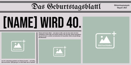 Mache den 40. Geburtstag zur Top-Schlagzeile mit unserem humorvollen "Geburtstagsblattl" Banner!