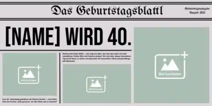 Geburtstagsbanner selbst gestalten - So einfach geht's! 12 Mache den 40. Geburtstag zur Top-Schlagzeile mit unserem humorvollen "Geburtstagsblattl" Banner!