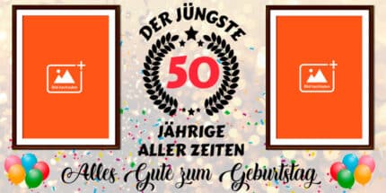 Warum dieser 50er Banner ein Muss ist:

 	Schmeichelhafter Humor: Der Spruch ist witzig, aber gleichzeitig anerkennend für die Jugendlichkeit des Geburtstagskindes.
 	Voll personalisierbar: Füge den Namen des Geburtstagskindes und das genaue Alter hinzu, um diesen personalisierten 50er Banner jung zu einem einzigartigen Highlight zu machen.
 	Edles Design: Trotz des Humors wirkt der Banner mit goldenem Lorbeerkranz und bunten Konfetti-Elementen hochwertig und festlich.
 	Langlebig & Wetterfest: Gefertigt für drinnen und draußen, damit die Feier überall ein Erfolg wird.

Mache den 50. Geburtstag zu einem unvergesslichen Event voller Lachen! Bestelle jetzt diesen lustigen Geburtstagsbanner für den jüngsten 50-Jährigen und zeige, dass Alter nur eine Zahl ist!