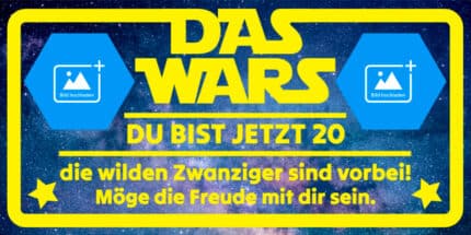 Lustiger 20. Geburtstag Star Wars Banner "Wilde Zwanziger vorbei!"