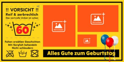 Lustiger 50. Geburtstag Banner "Vorsicht: Reif & Zerbrechlich" | Wäsche-Etikett Design