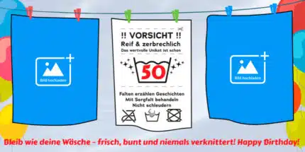 Deine Vorteile mit diesem witzigen 60er Banner:
Einzigartiges Design: Das Wäsche-Etikett Design ist ein absoluter Hingucker und unterscheidet sich von gewöhnlicher Geburtstagsdeko.
Voller Humor: Die ironischen "Warnhinweise" sprechen die Wahrheit mit einem Augenzwinkern aus und zeigen, dass das Geburtstagskind Selbstironie besitzt.
Personalisierbar: Füge den Namen des Geburtstagskindes und das Alter hinzu, um diesen humorvollen Geburtstagsbanner noch persönlicher zu gestalten.