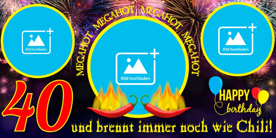 Mega-Hot!-40-und-brennt-immer-noch-wie-Chili!-Geburtstagsbanner Warum dieser "Chili"-Banner deine Party aufheizt:
Explosiver Humor: Der Spruch ist witzig und schmeichelhaft zugleich, perfekt für alle selbstbewussten Vierzigjährigen.
Voll personalisierbar: Füge den Namen des Geburtstagskindes hinzu, um diesen personalisierten scharfen Geburtstagsbanner zu einem einzigartigen Highlight zu machen.
Auffälliges Design: Das Feuerwerk und die Chili-Motive sorgen für eine dynamische und aufregende Optik.
Robuste Qualität: Gedruckt auf langlebigem Material, damit der "Mega Hot"-Moment für immer festgehalten wird.
Bringe die Party zum Brennen! Bestelle jetzt diesen lustigen 40. Geburtstag Banner "Brennt noch wie Chili!" und feiere einen Geburtstag, der "megahot" wird!